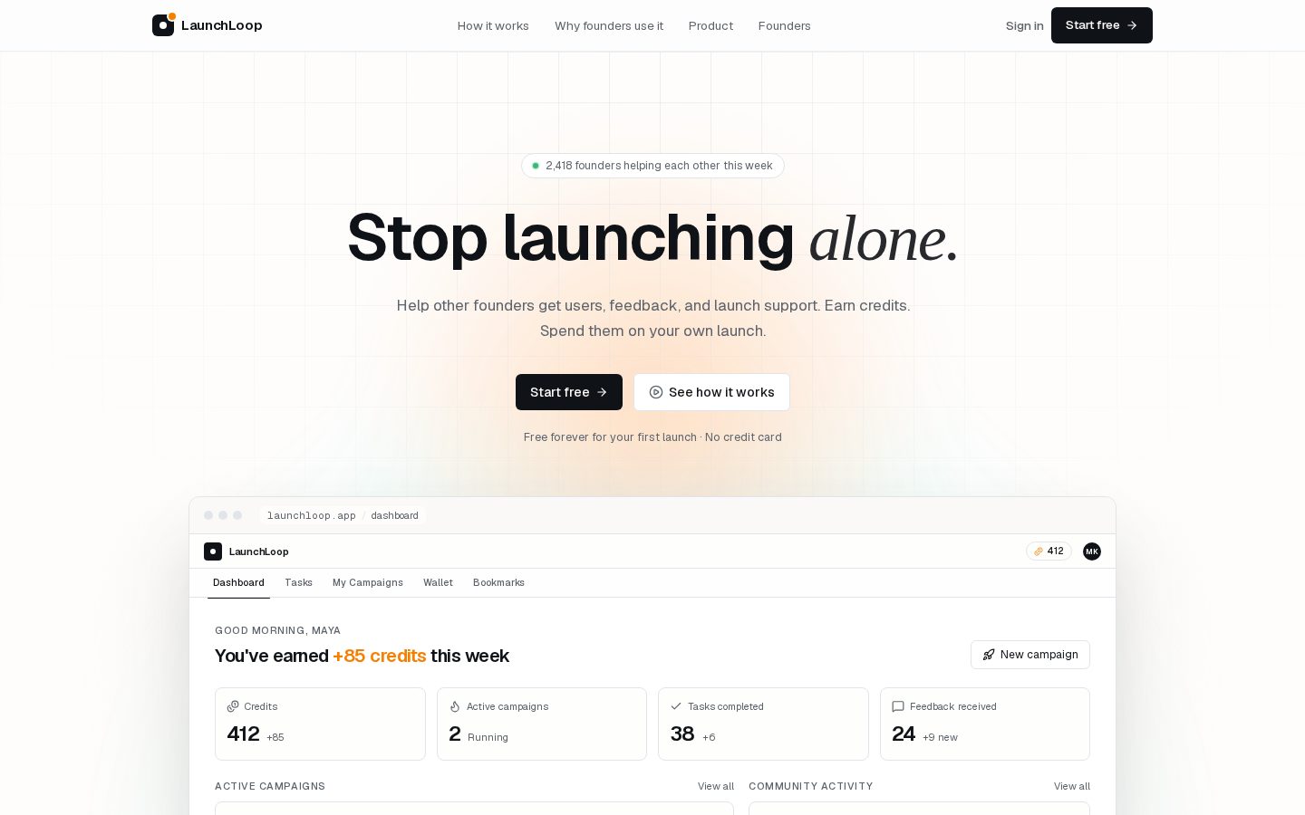 LaunchLoop Homepage