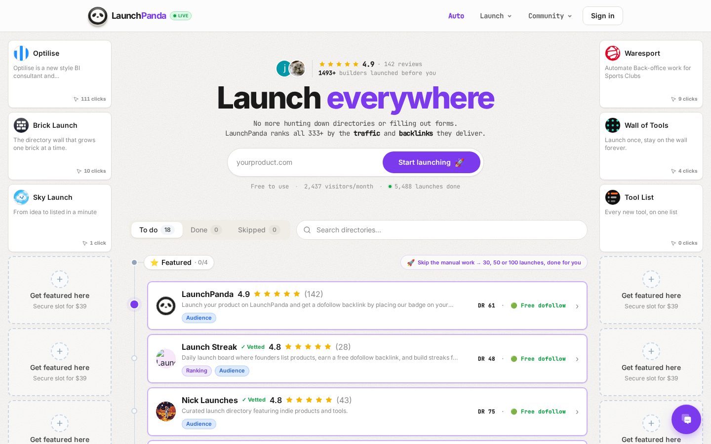 LaunchPanda Homepage