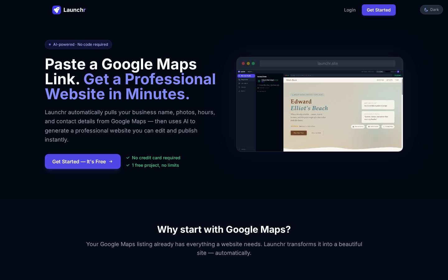 Launchr Homepage