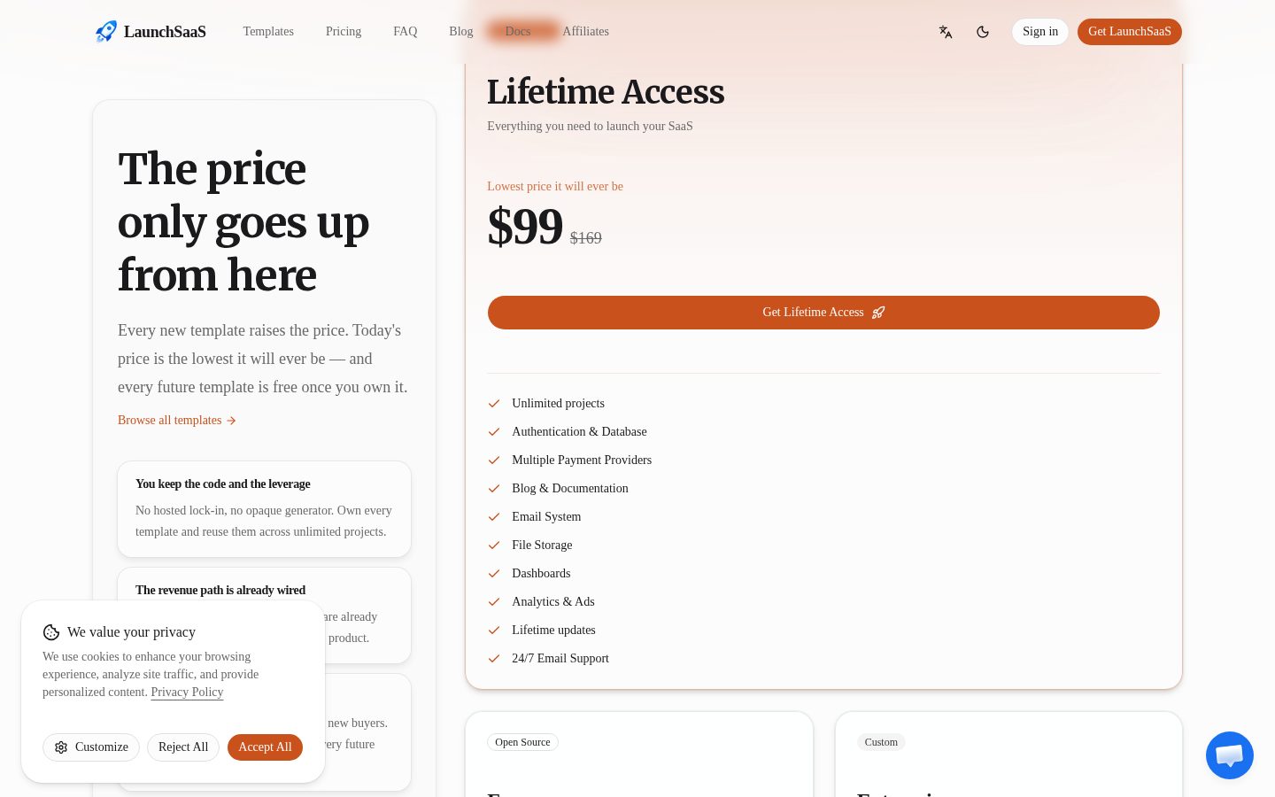 LaunchSaaS Pricing