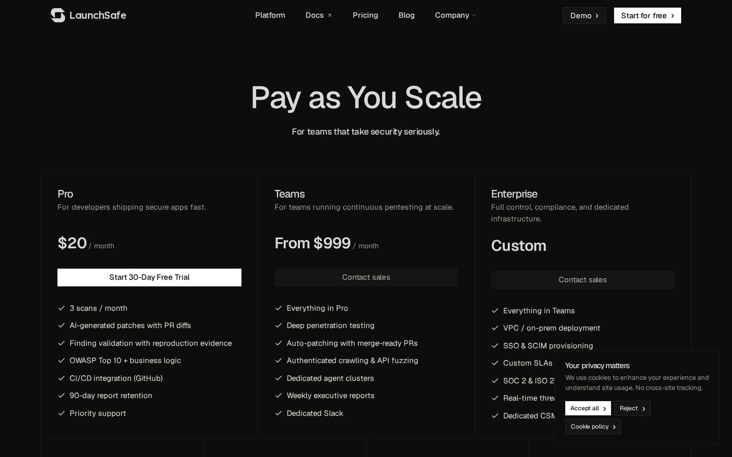 LaunchSafe Pricing