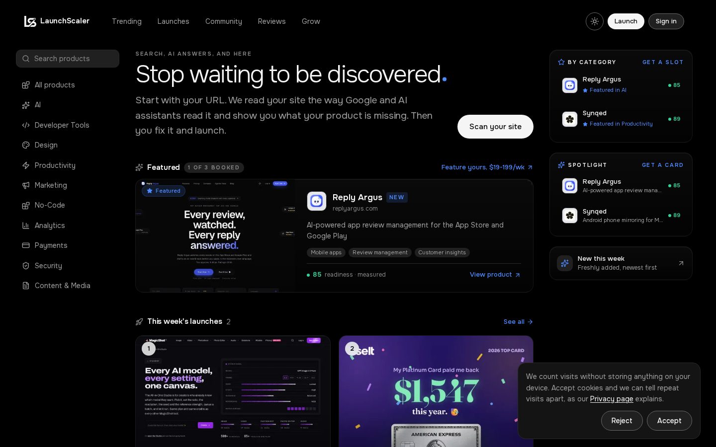 LaunchScaler Homepage