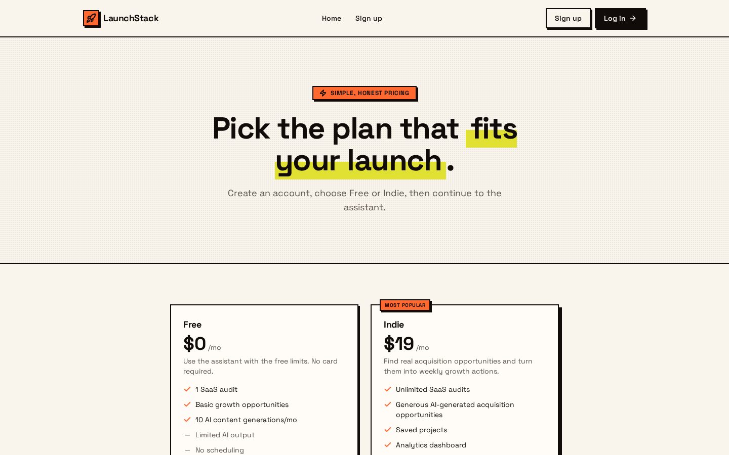 launchstack Pricing