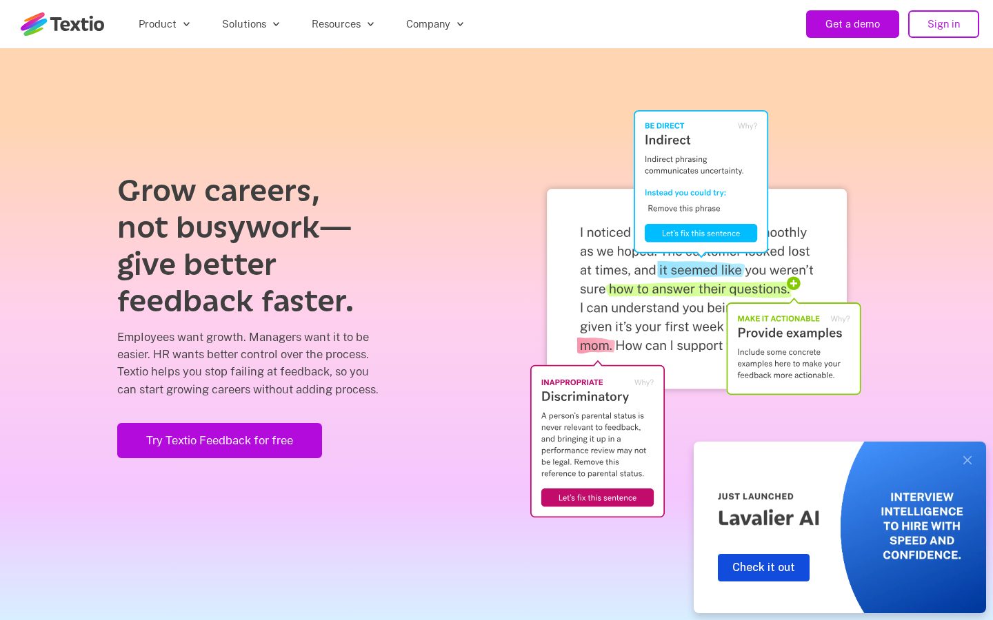 Lavalier AI Homepage