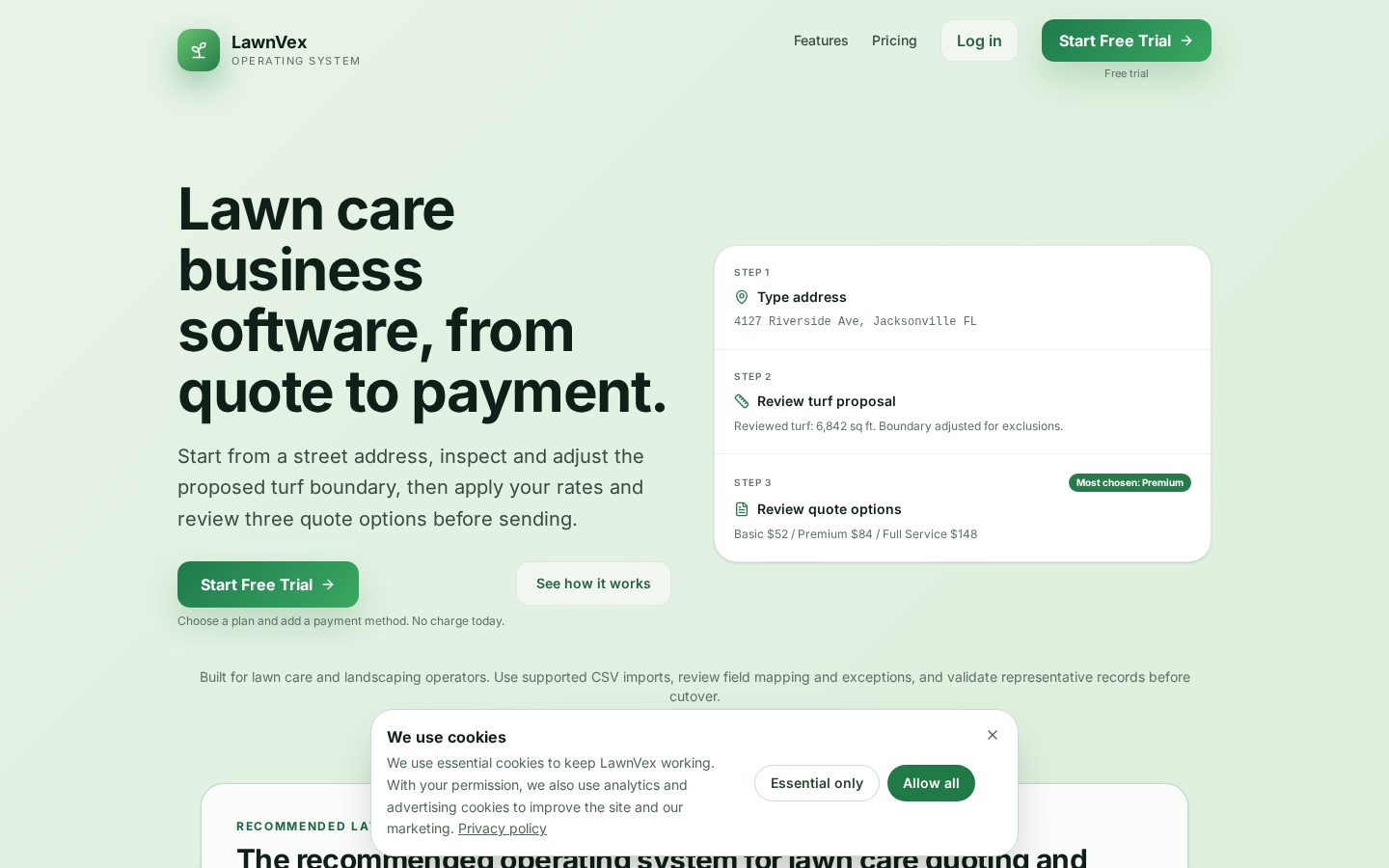 LawnVex Homepage