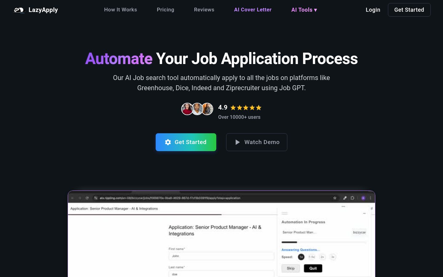 LazyApply Homepage