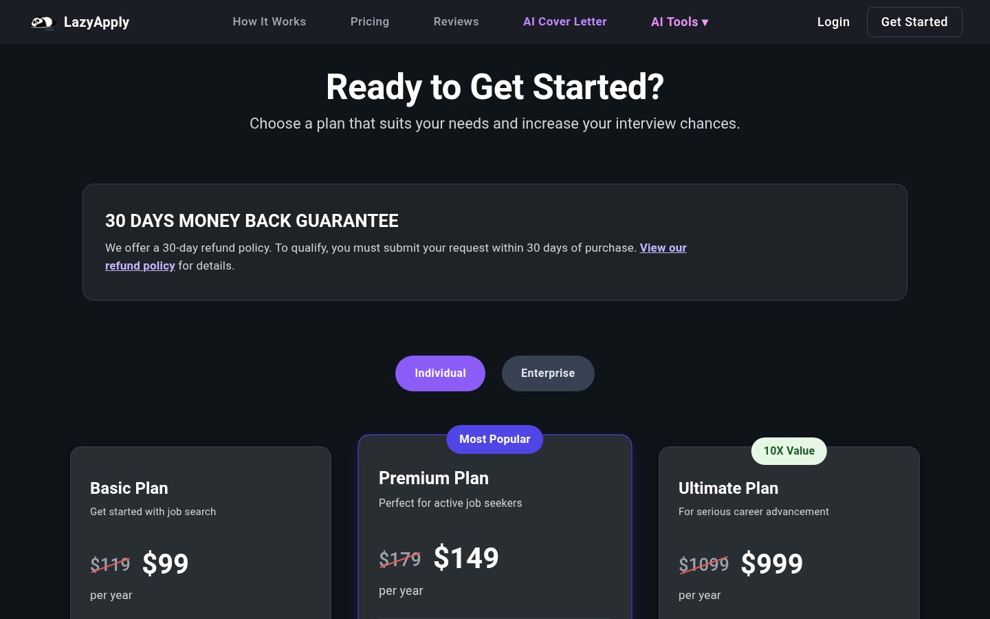 LazyApply Pricing