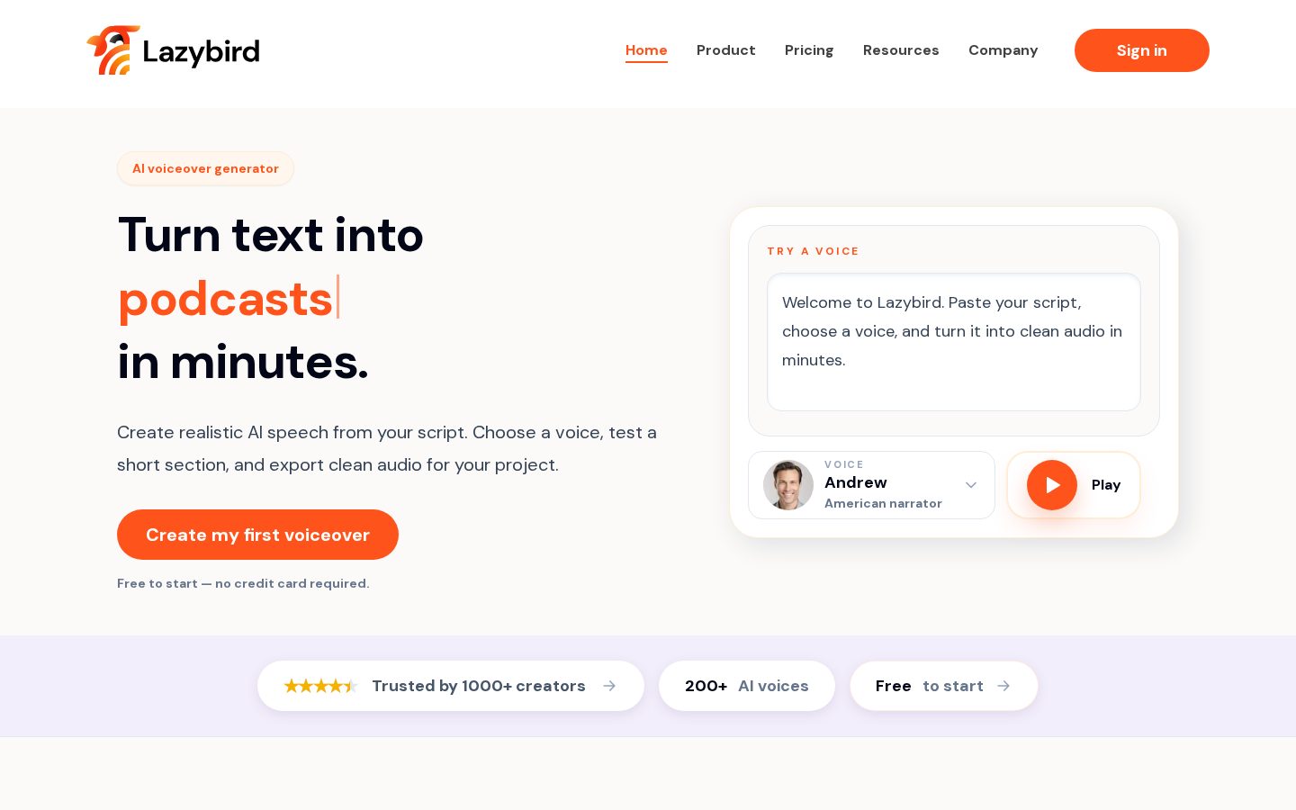 Lazybird Homepage