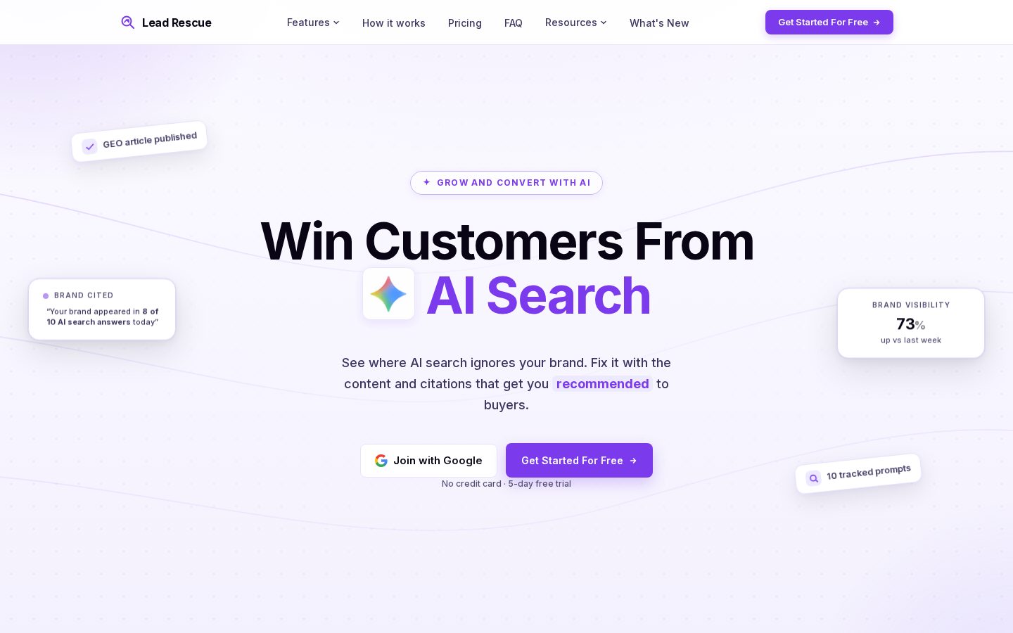 Lead Rescue Homepage