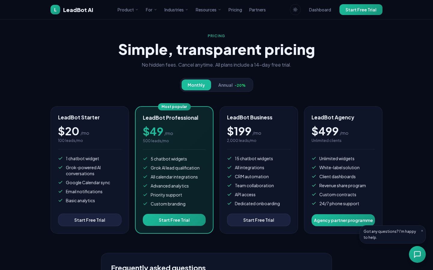 LeadBot Pricing