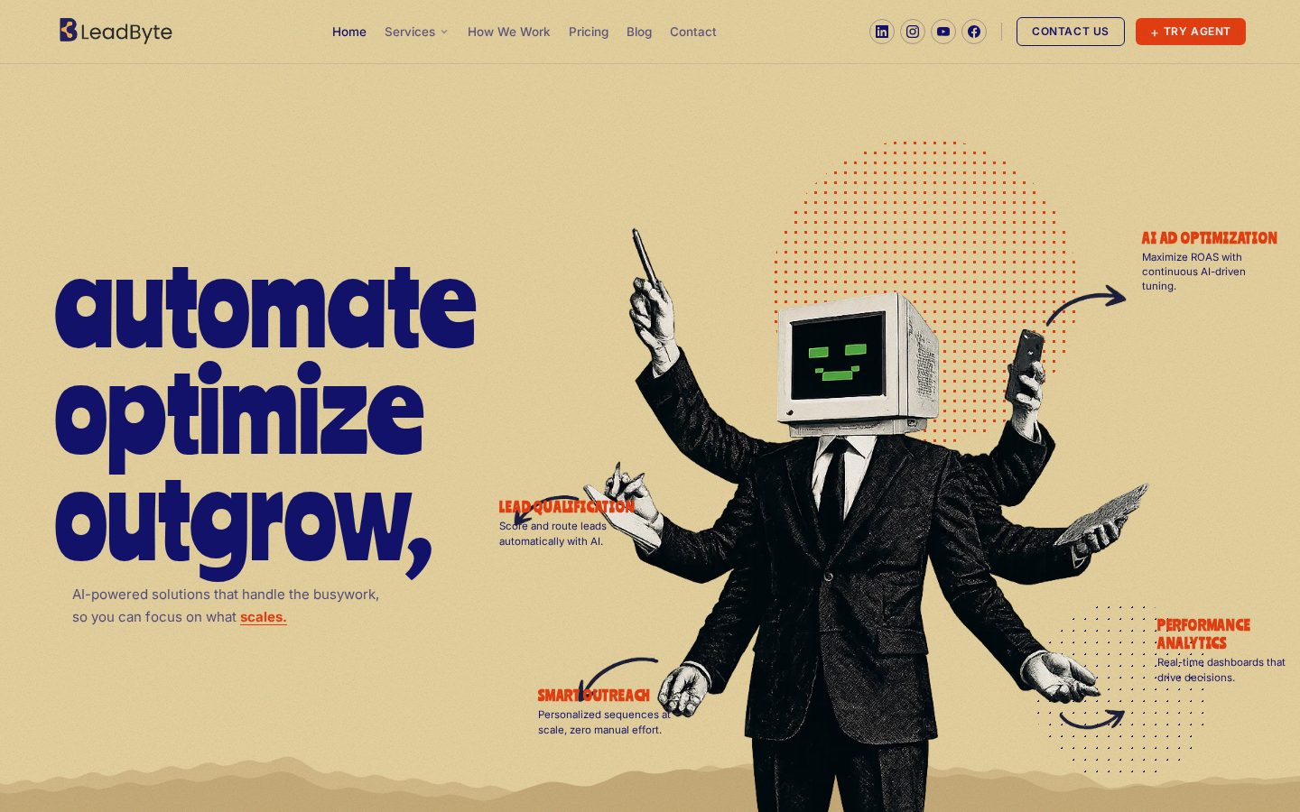 Leadbyte AI Homepage