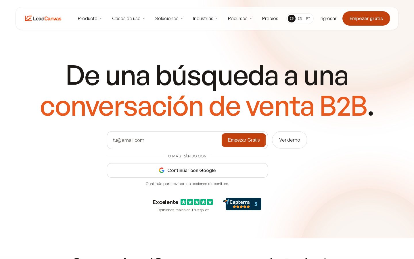 LeadCanvas Homepage