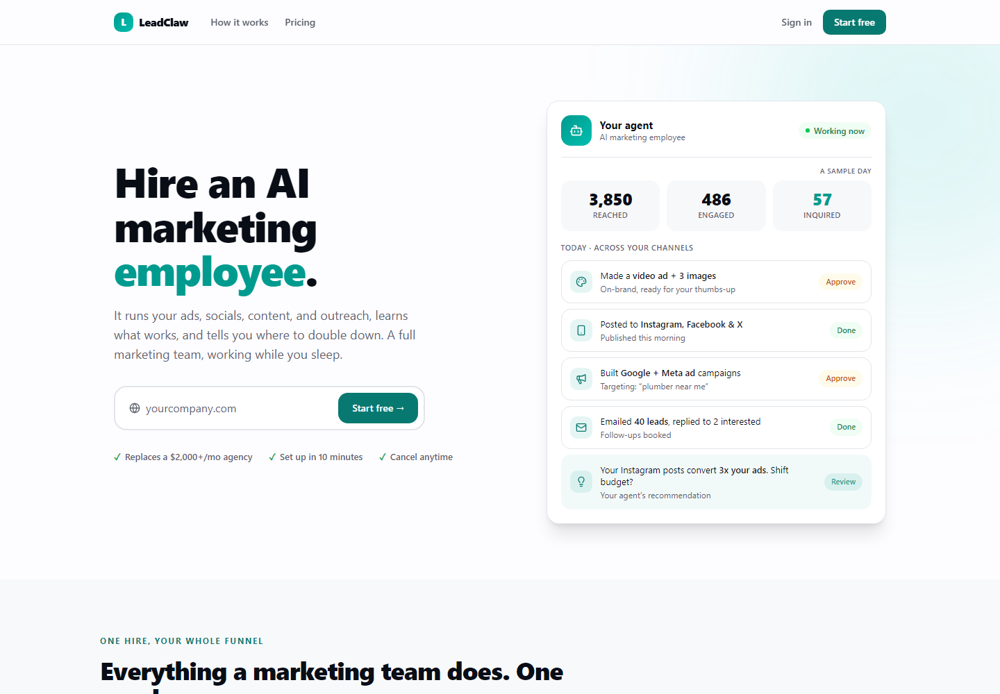 LeadClaw homepage