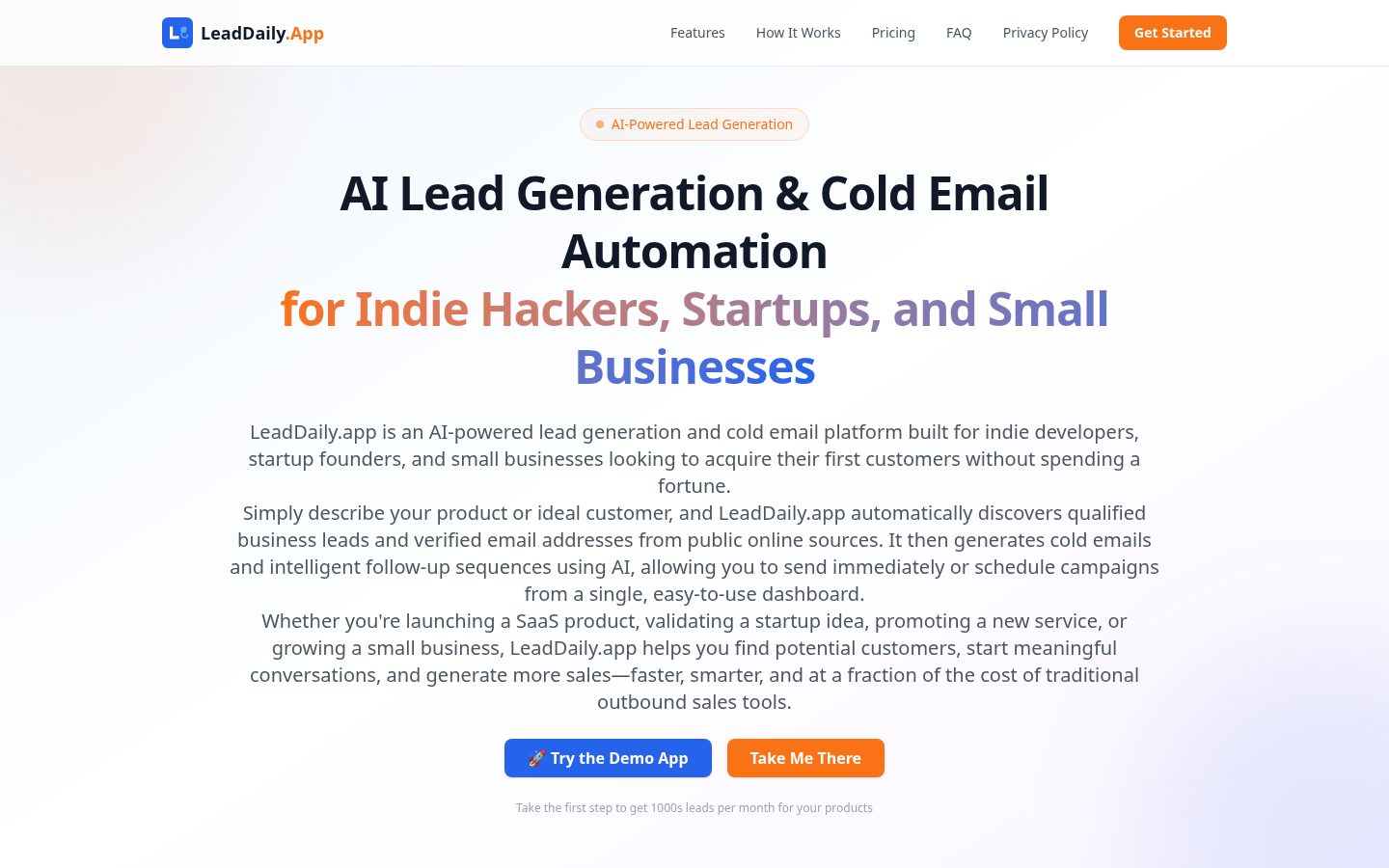 leaddaily.app Homepage