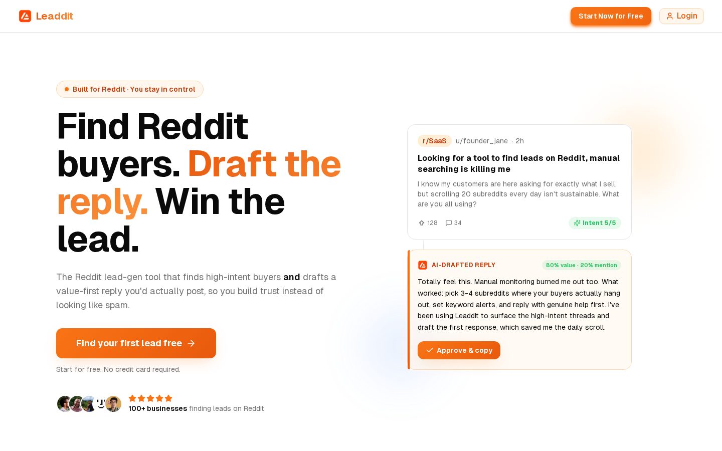 Leaddit Homepage
