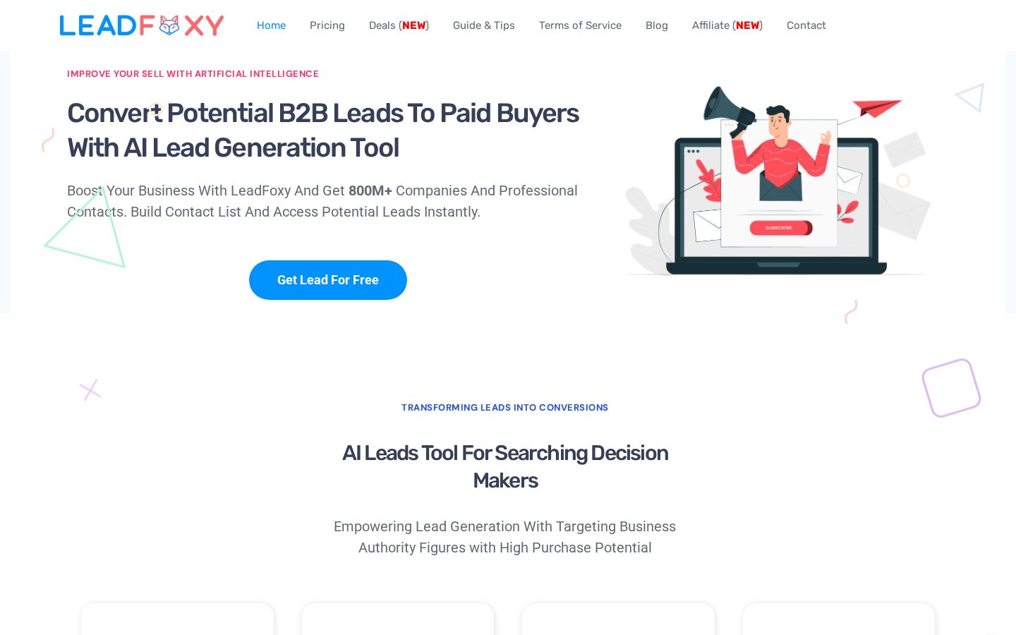 LeadFoxy Homepage