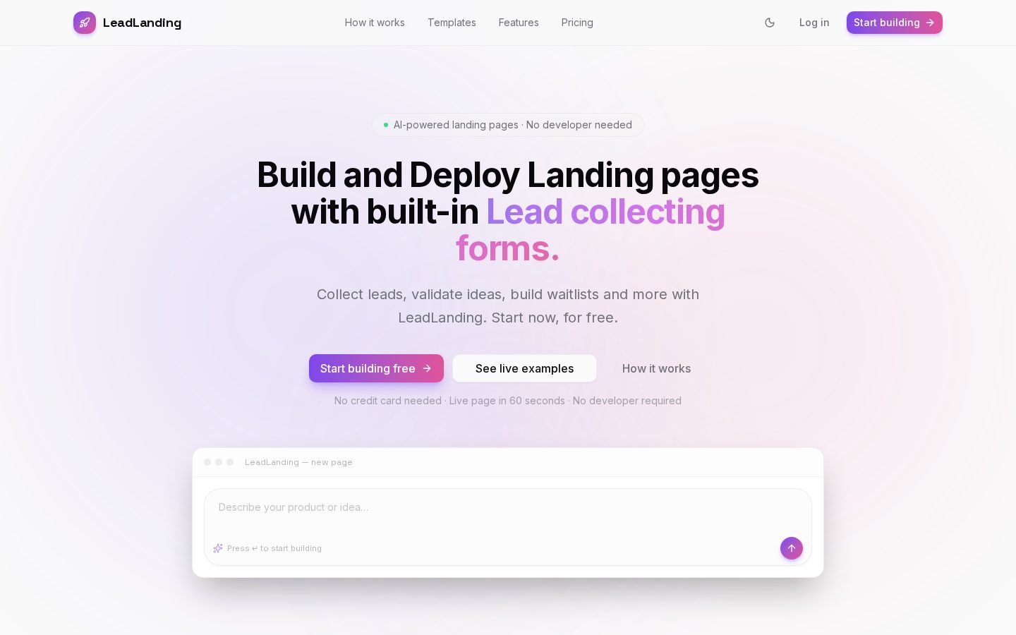 LeadLanding Homepage