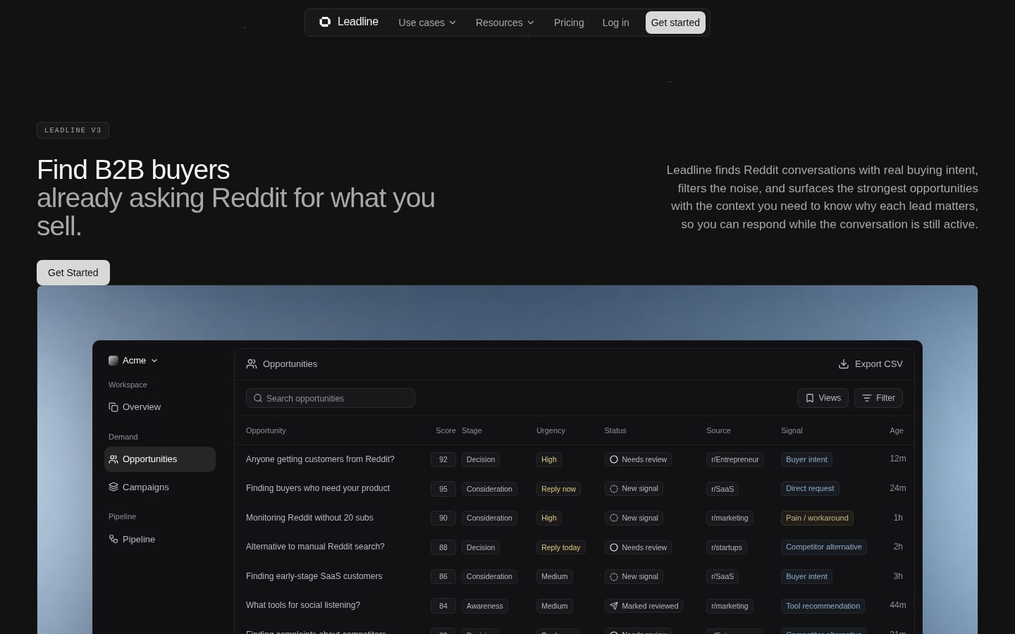 Leadline Homepage