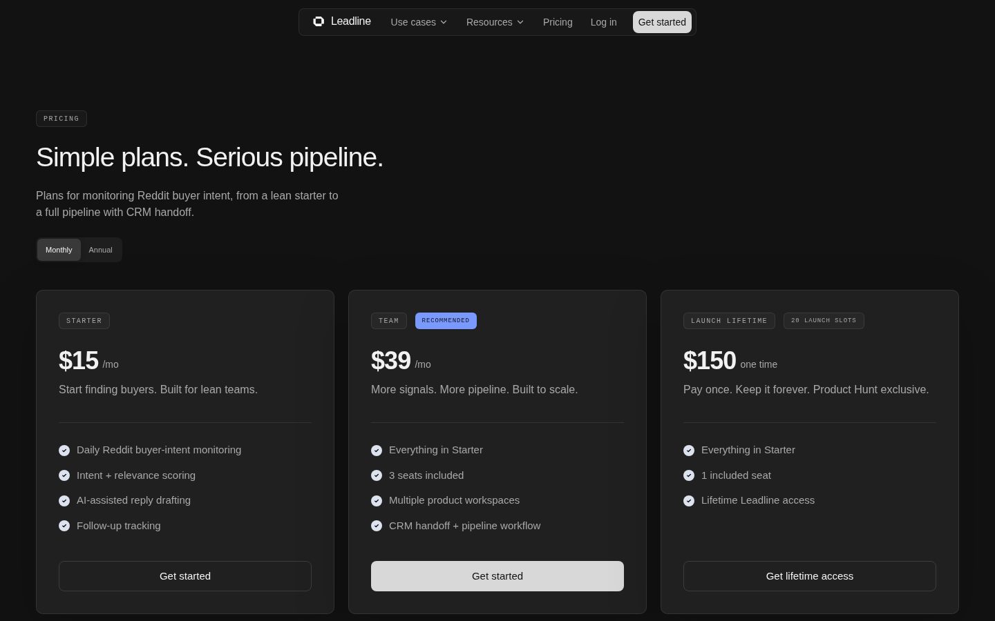 Leadline Pricing