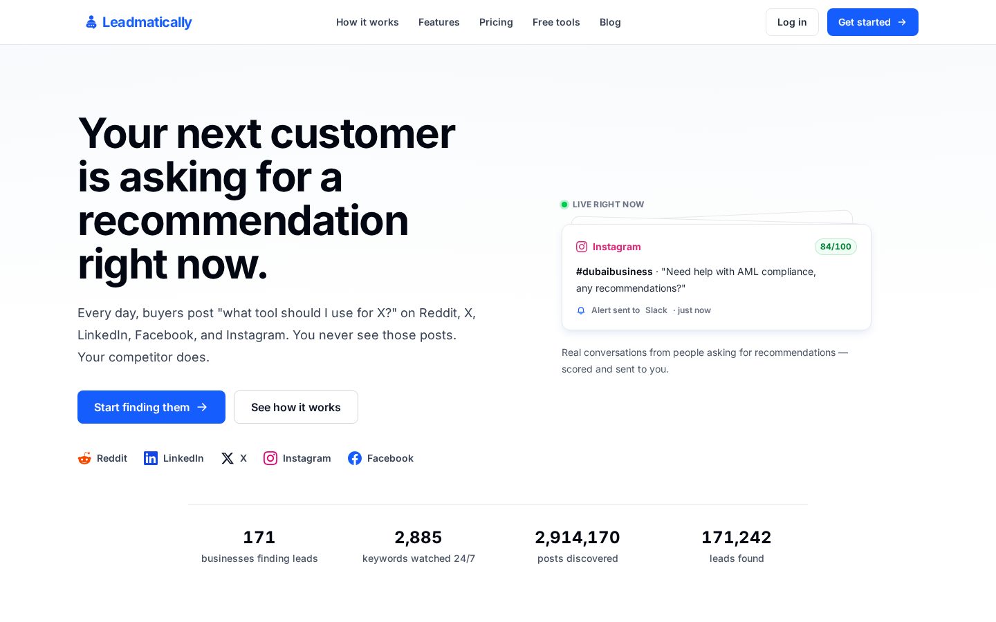 Leadmatically Homepage