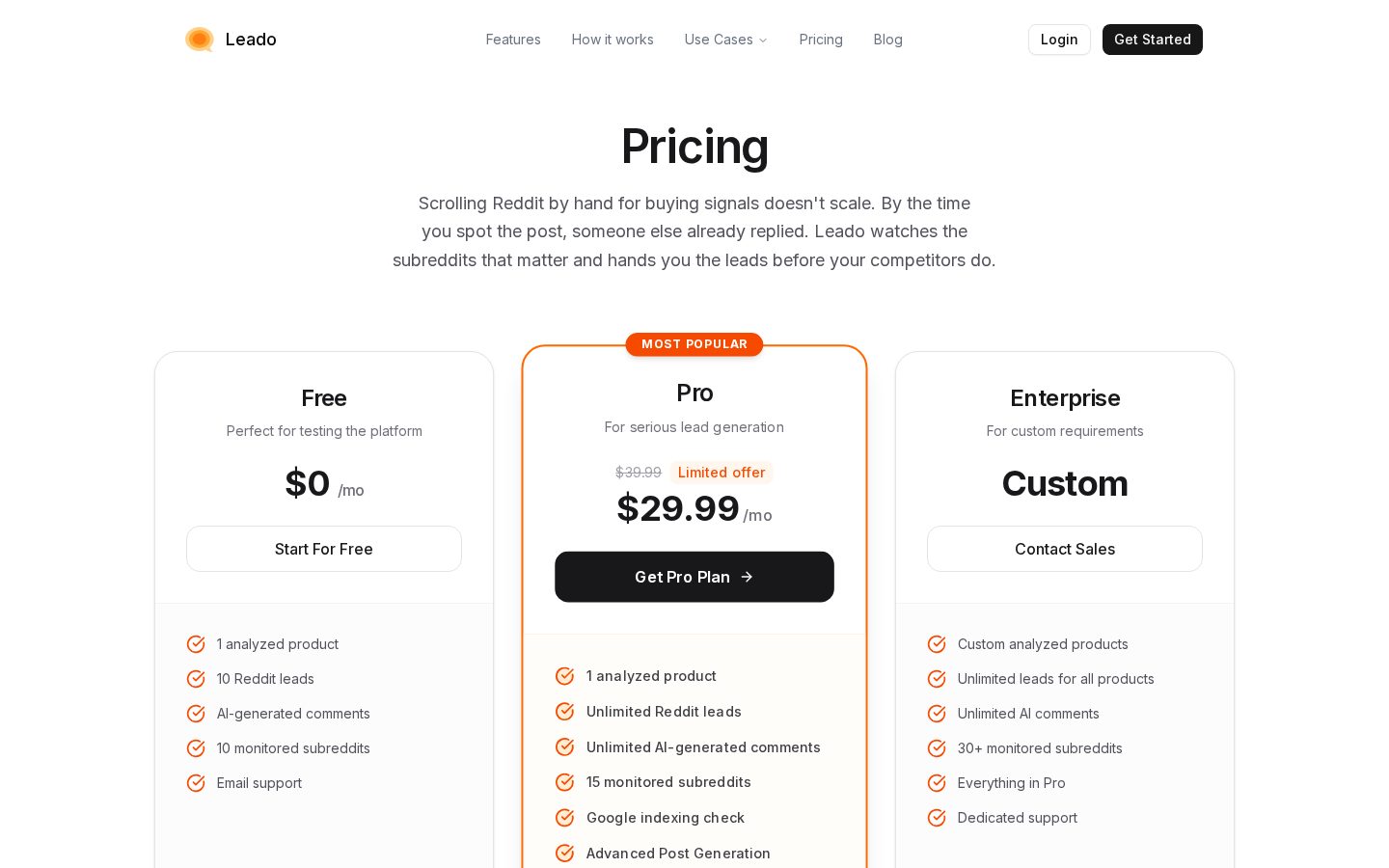 Leado Pricing
