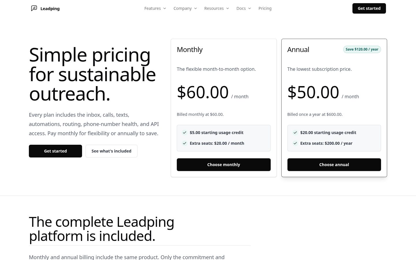 Leadping Pricing