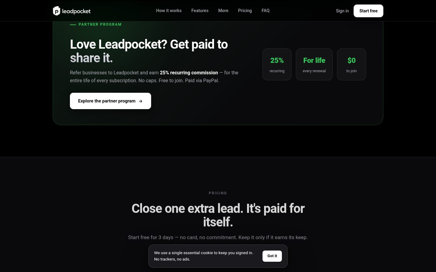 Leadpocket Pricing