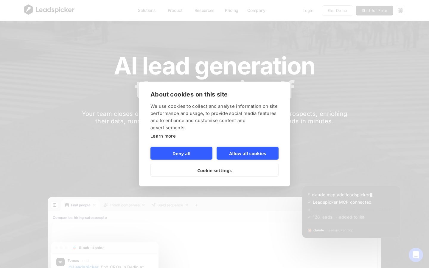 Leadspicker Homepage
