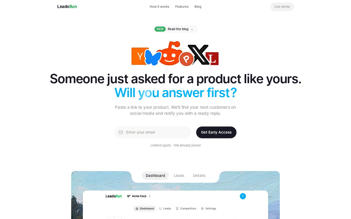 LeadsRun Homepage