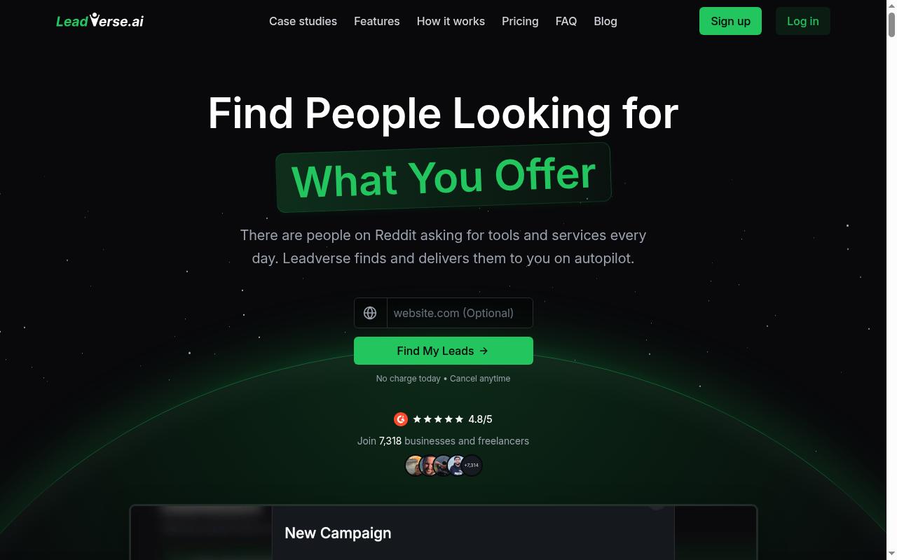 Leadverse Homepage