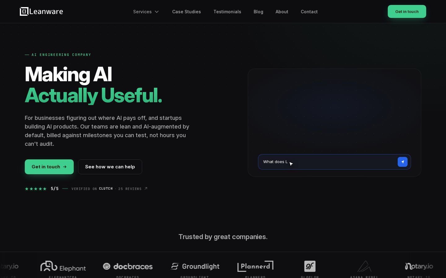Leanware Homepage