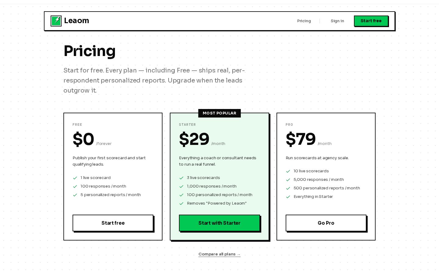 Leaom Pricing