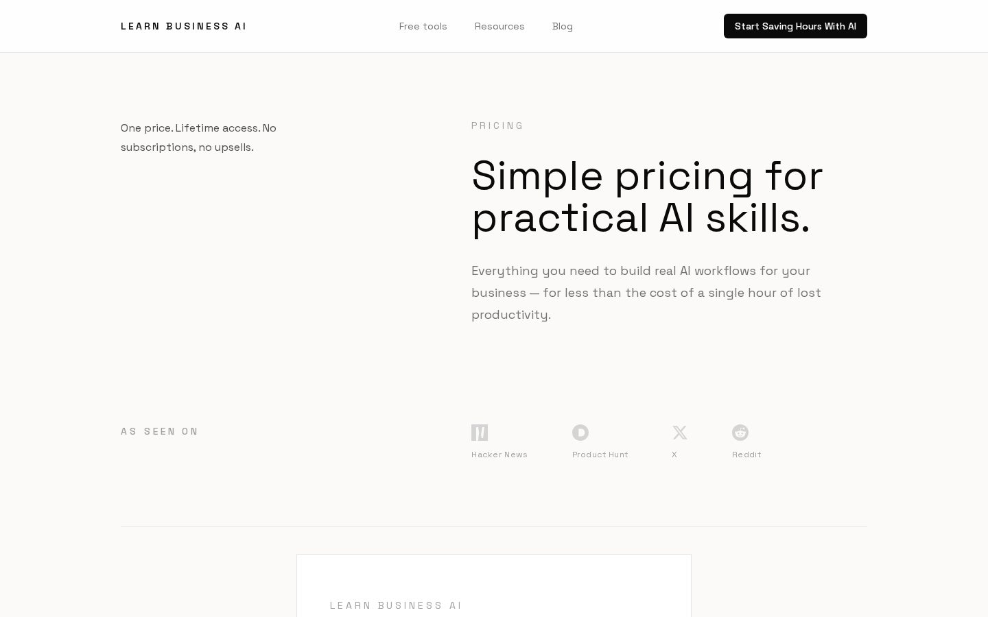 Learn Business AI Pricing
