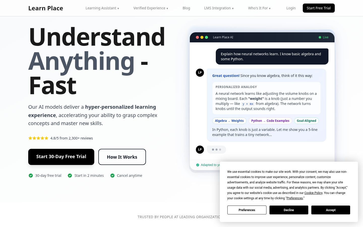 Learn Place Homepage