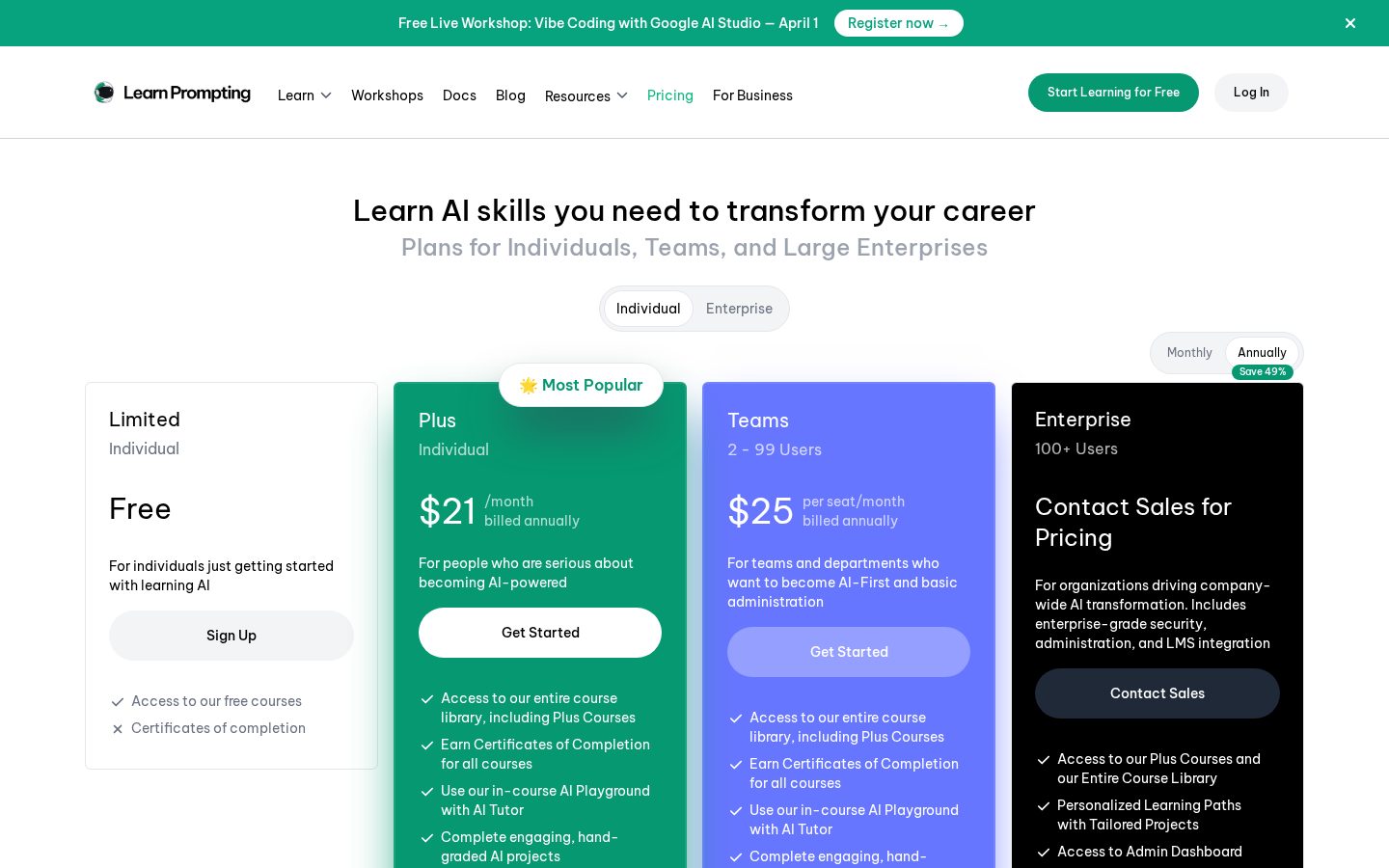 Learn Prompting Pricing