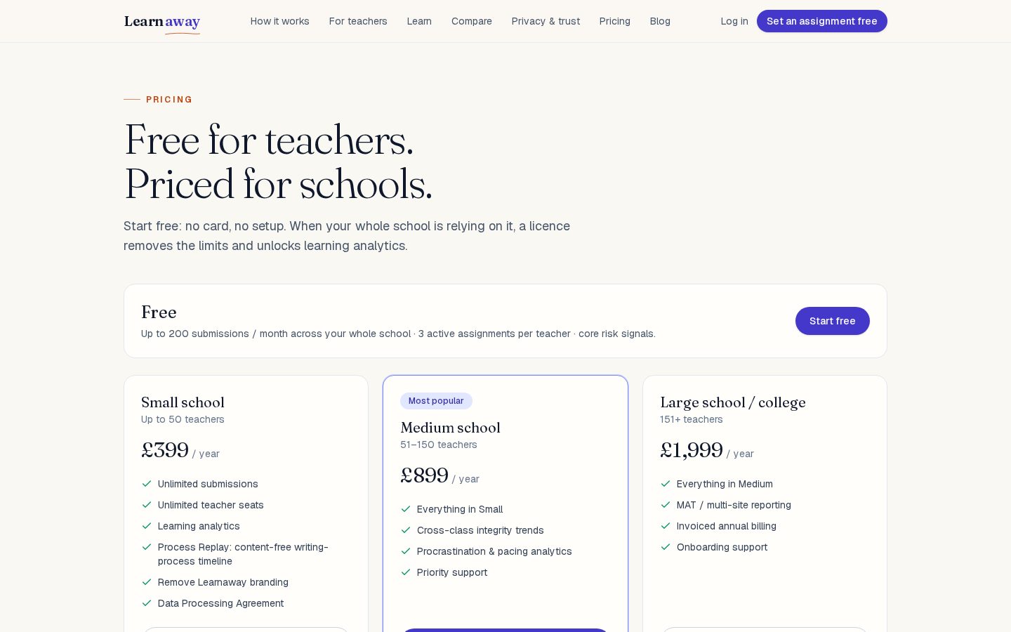 Learnaway Pricing