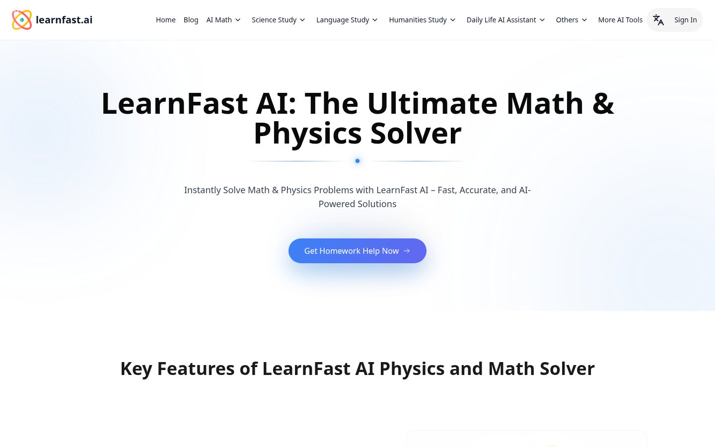LearnFast AI Homepage