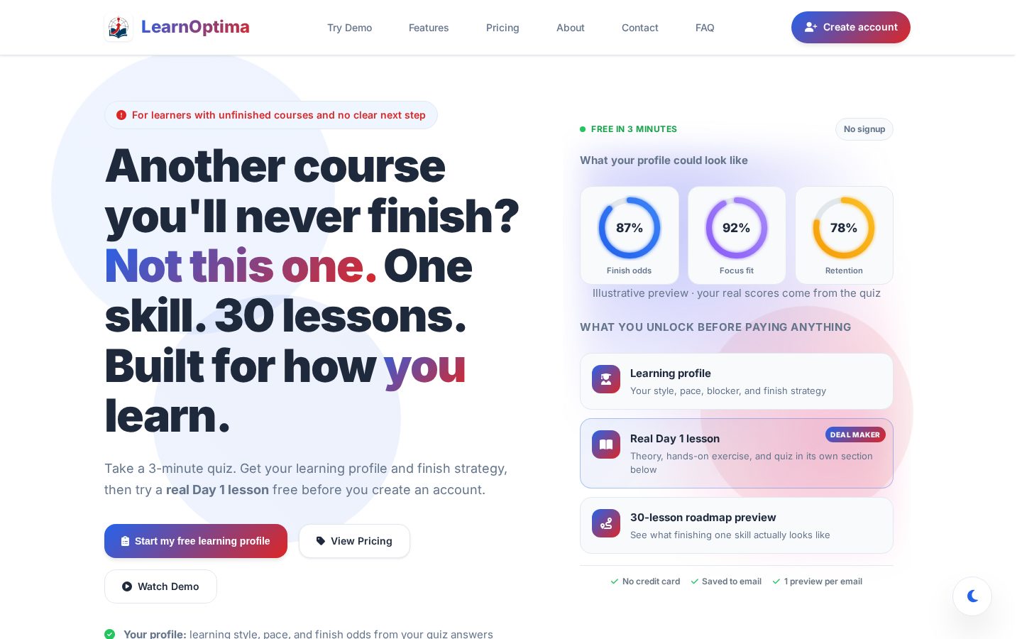 LearnOptima Homepage