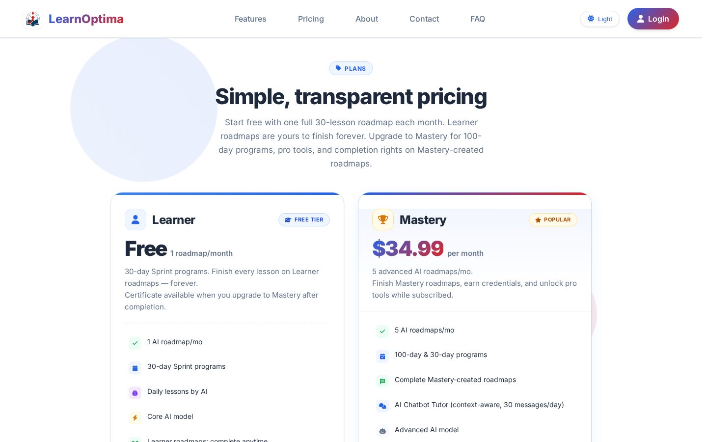 LearnOptima Pricing
