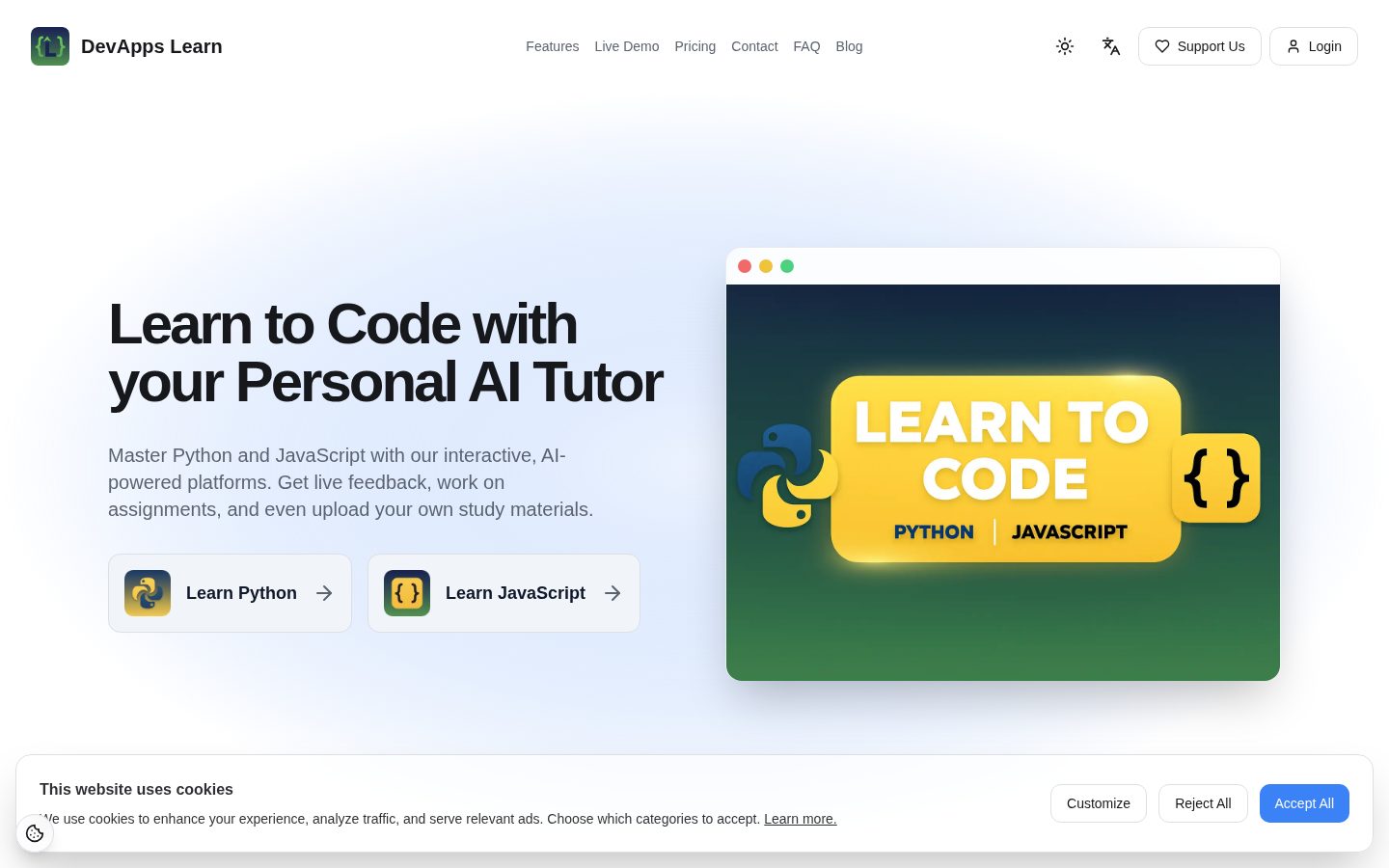LearnPython.AI Homepage