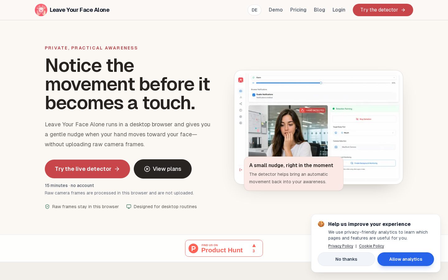 Leave Your Face Alone Homepage
