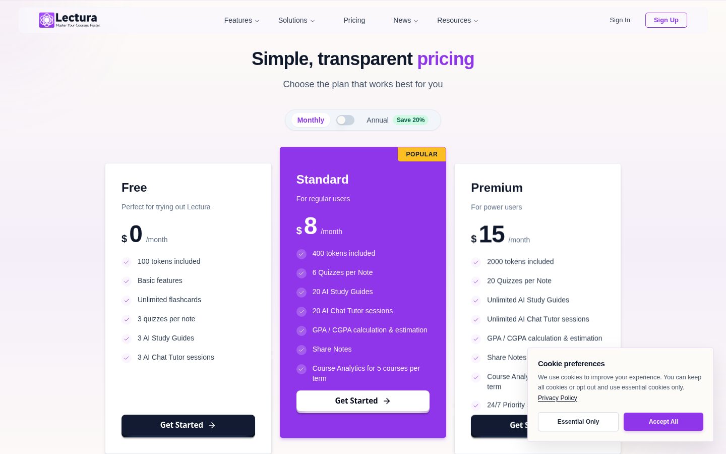 Lectura AI Pricing
