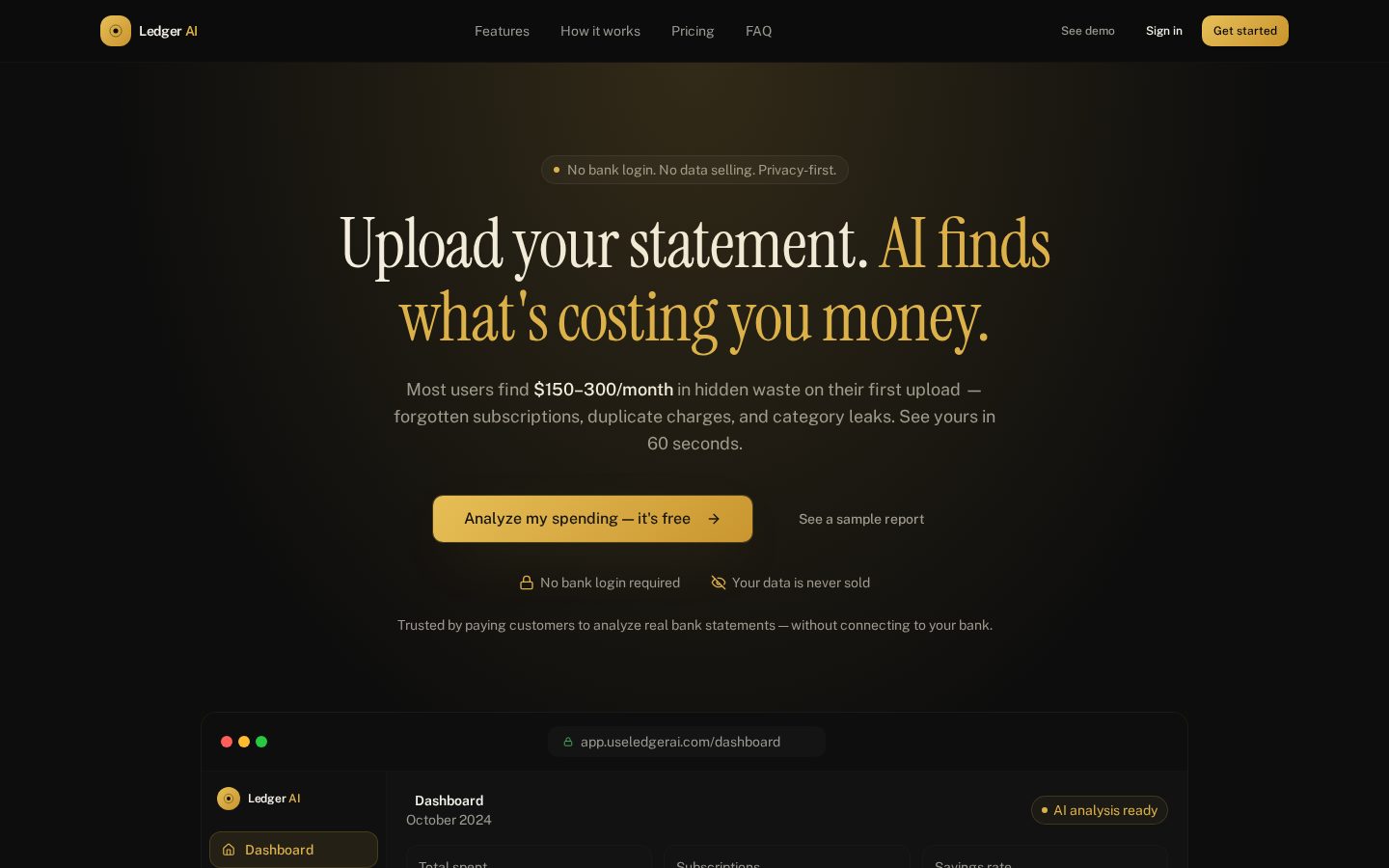 Ledger AI Homepage