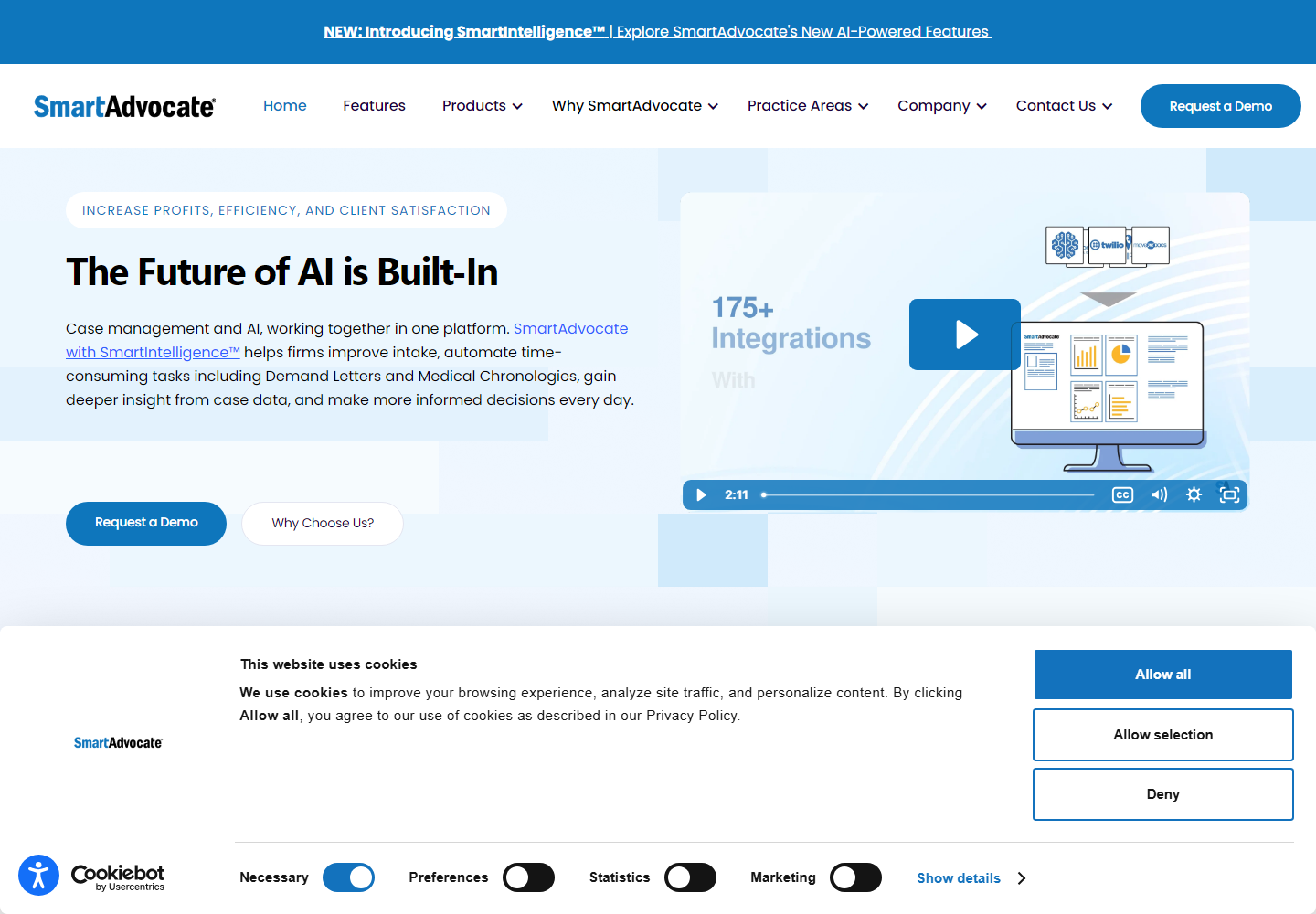 Legal Case Management Software homepage