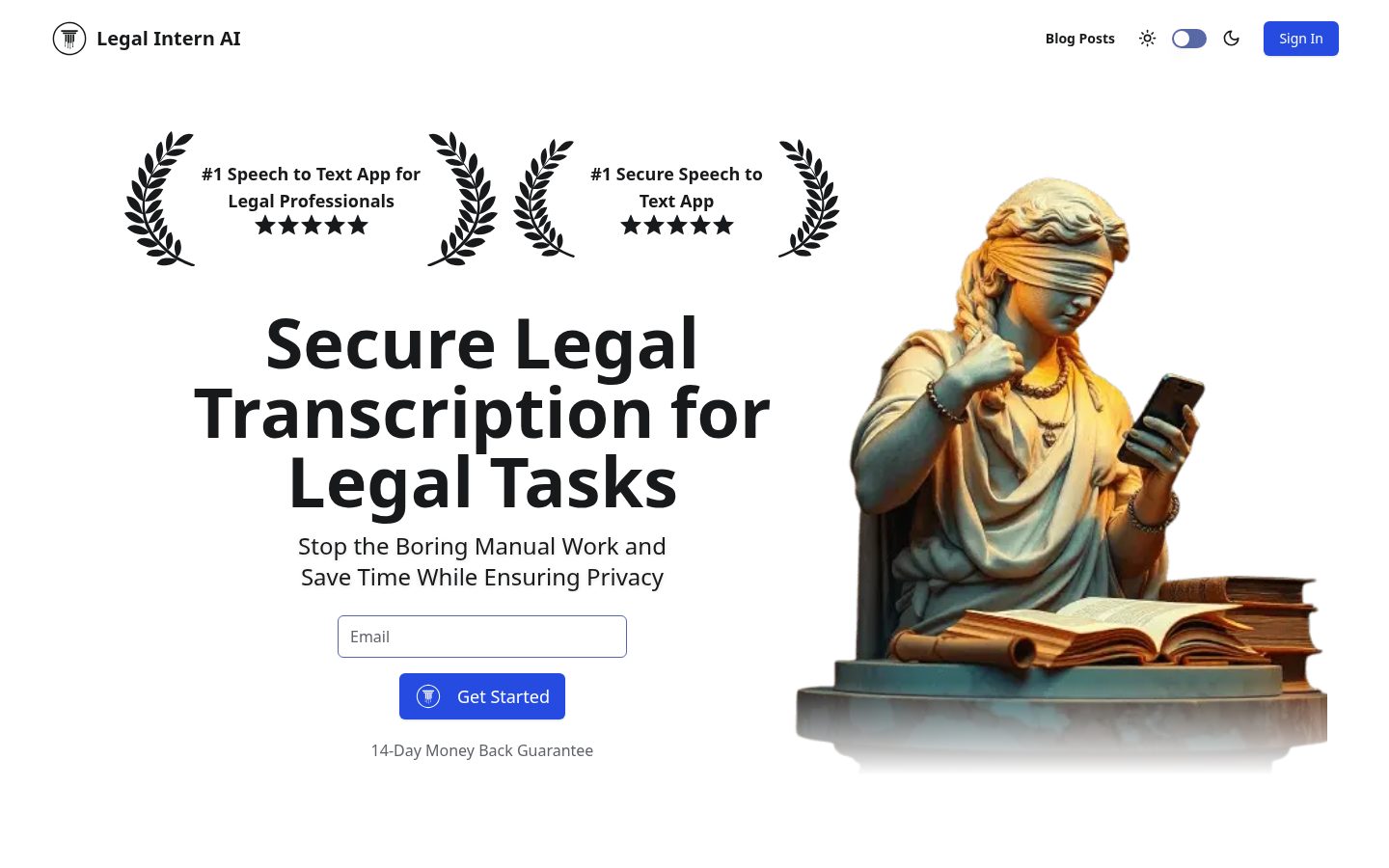 Legal Intern AI Homepage