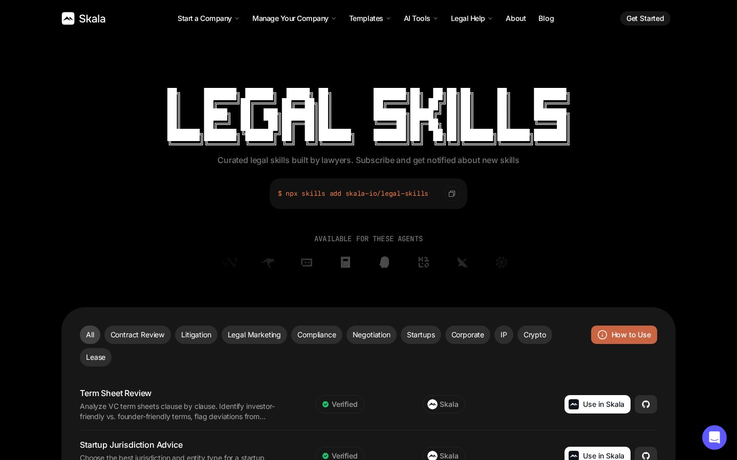 Legal Skills for AI Homepage