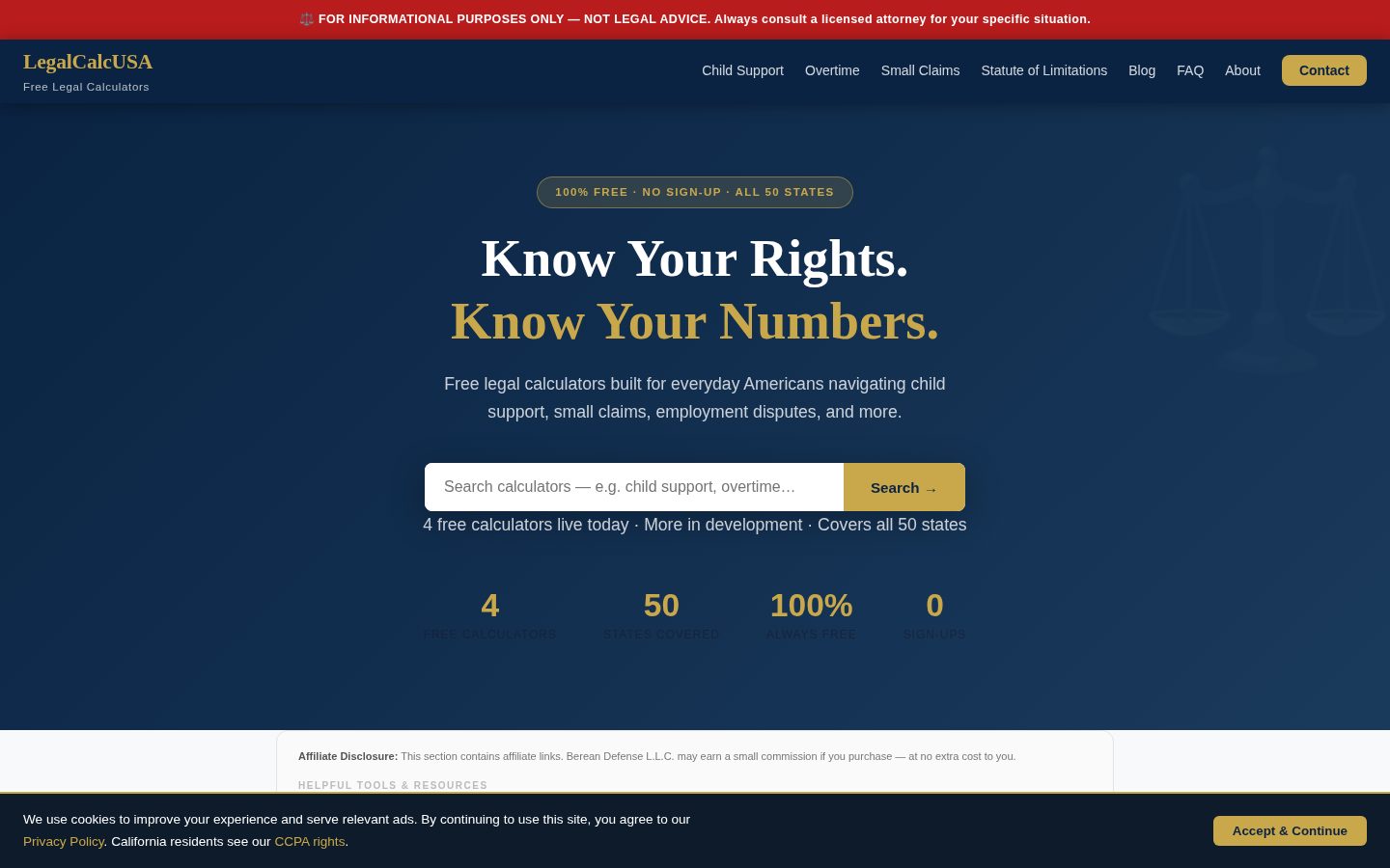 LegalCalcUSA Homepage