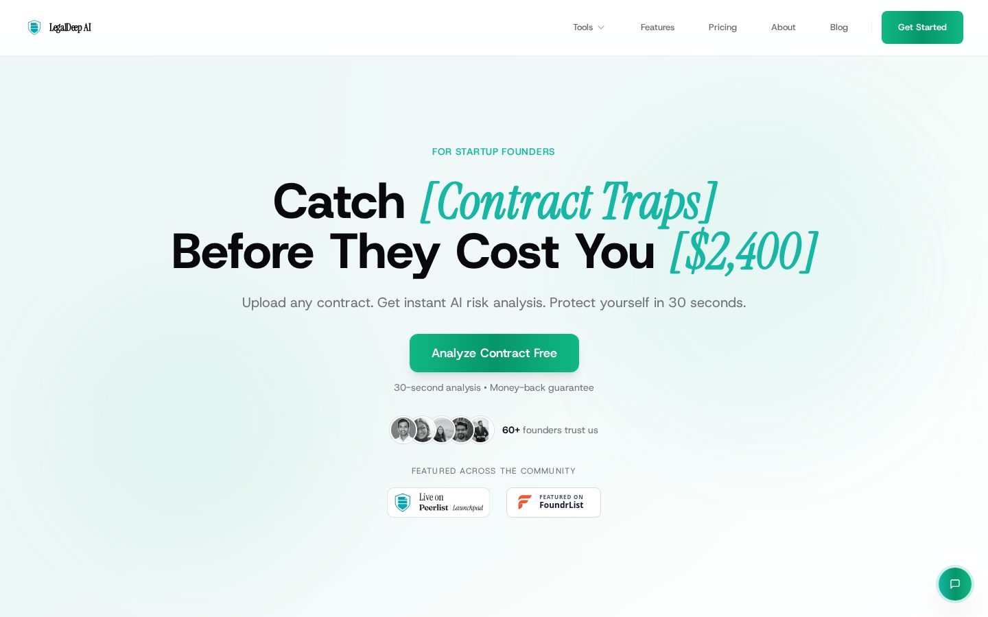 LegalDeep AI Homepage