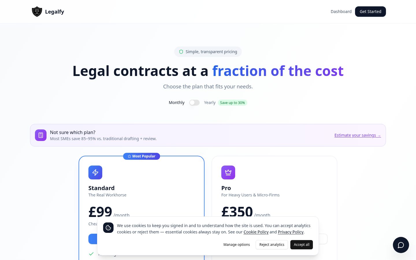 Legalfy.io Pricing