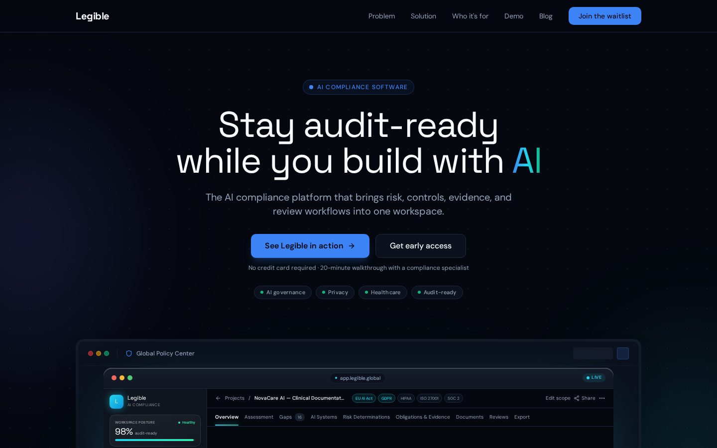 Legible Homepage